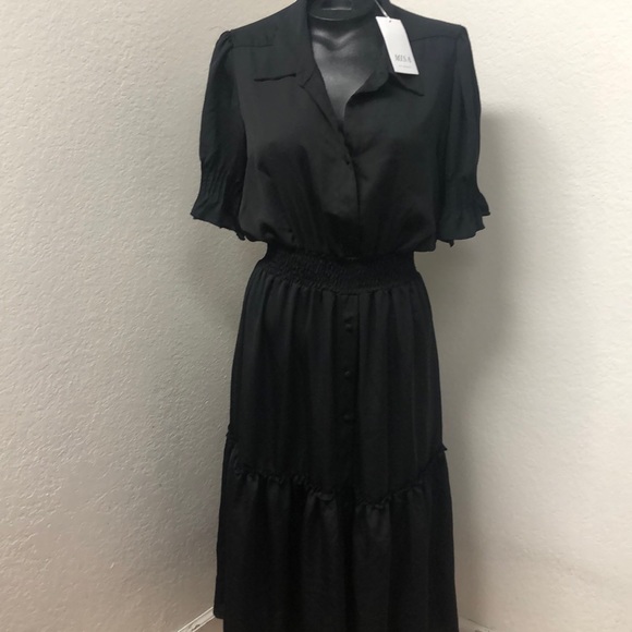 MISA Los Angeles Uma Dress in Black - Picture 3 of 4